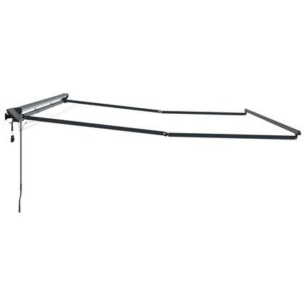 Manuel markise-ramme med LED-lys Antracit 5 × 3,5 m Aluminium
