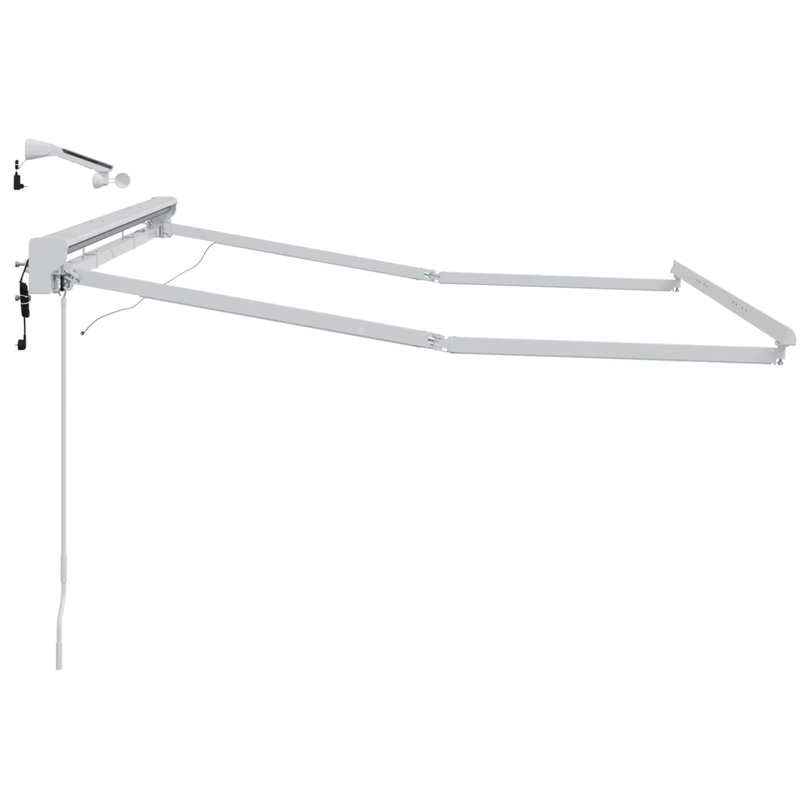 Elektrisk Markisedugramme med LED Hvid 2,5 x 2 m Aluminium