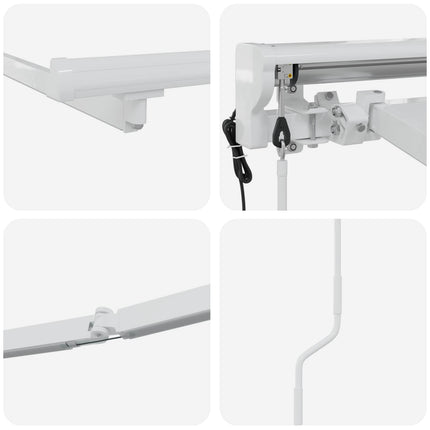 Elektrisk Markisedugramme med LED Hvid 4 x 2 m Aluminium
