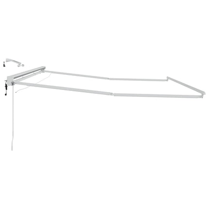 Elektrisk Markisedugramme med LED Hvid 4 x 2 m Aluminium