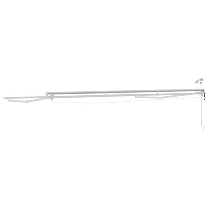 Elektrisk Markisedugramme med LED Hvid 4 × 3,5 m Aluminium