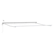 Elektrisk Markisedugramme med LED Hvid 5 x 3 m Aluminium