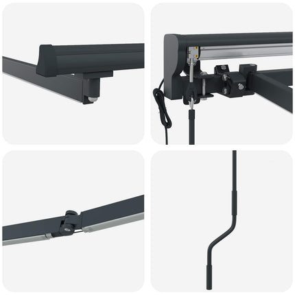 Elektrisk Markisedugramme med LED Antracit 3,5 x 2 m Aluminium