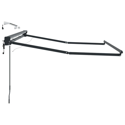 Elektrisk Markisedugramme med LED Antracit 3,5 x 2 m Aluminium