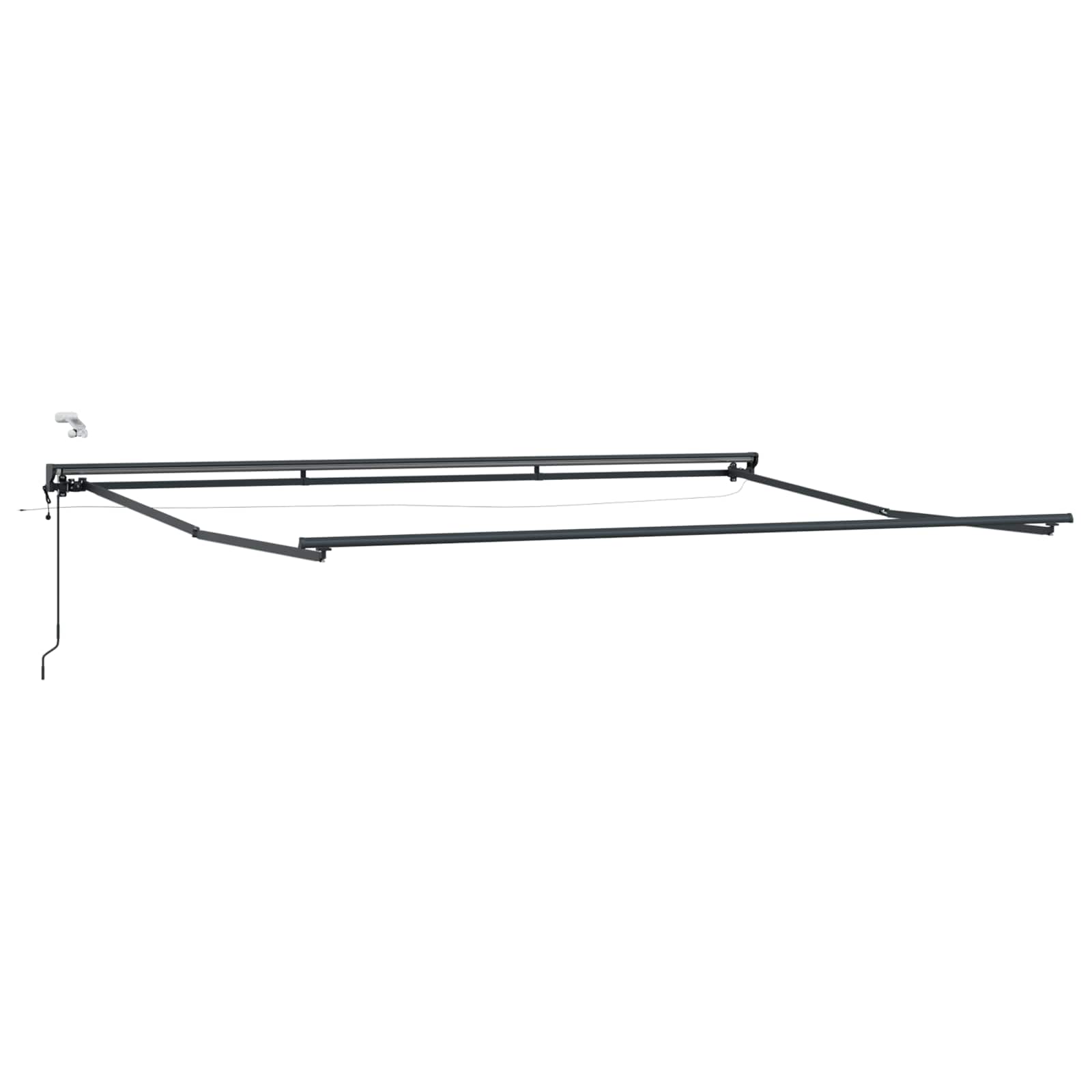 Elektrisk Markisedugramme med LED Antracit 5 x 3 m Aluminium