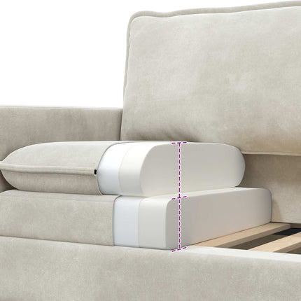 Sofa Cremefarvet 126 x 81 x 87,5 cm Fløjl
