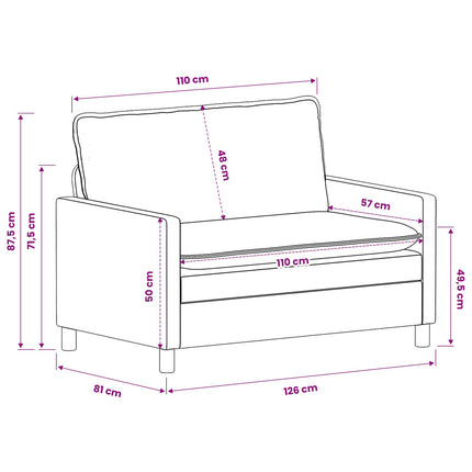 Sofa Sort 126 x 81 x 87,5 cm Polyester