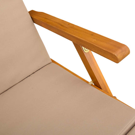 Reclinerende og foldbar liggestol Massivt Akacietræ