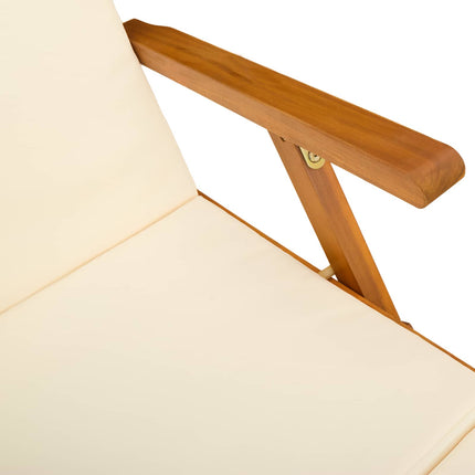 Reclinerende og foldbar liggestol 2 stk. Massivt Akacietræ