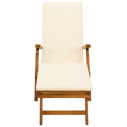 Reclinerende og foldbar liggestol 2 stk. Massivt Akacietræ