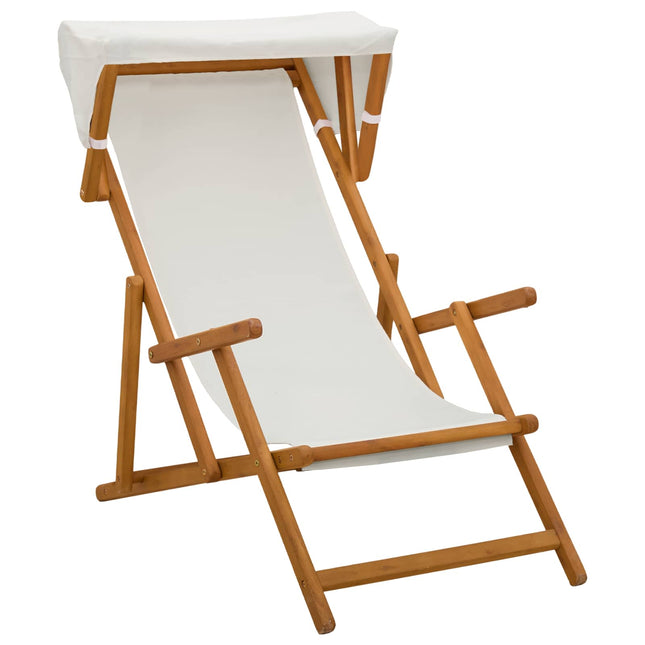 Havestol 3 position Massiv Eucalyptus Træ Cremefarvet