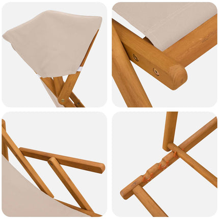 Havestol 3 position Massiv Eucalyptus Træ Beige