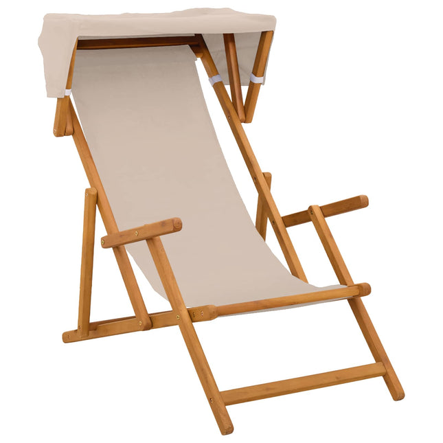 Havestol 3 position Massiv Eucalyptus Træ Beige