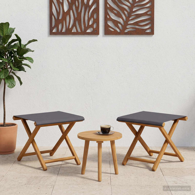 Havestol 2 pcs Massiv Eucalyptus Træ Grå