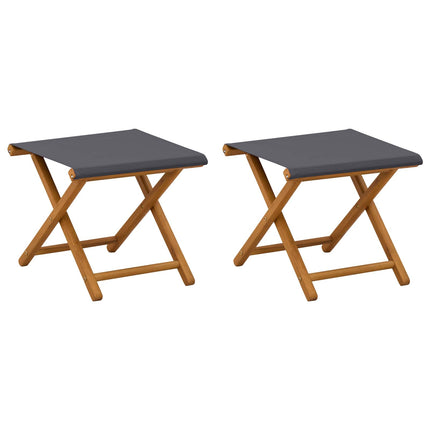 Havestol 2 pcs Massiv Eucalyptus Træ Grå