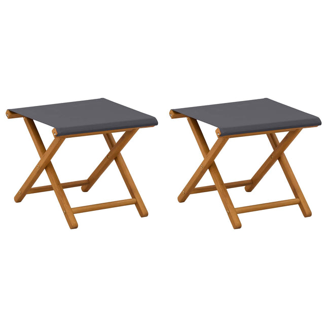 Havestol 2 pcs Massiv Eucalyptus Træ Grå