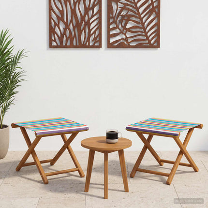 Havestol 2 pcs Massiv Eucalyptus Træ Flerfarvet