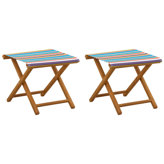 Havestol 2 pcs Massiv Eucalyptus Træ Flerfarvet