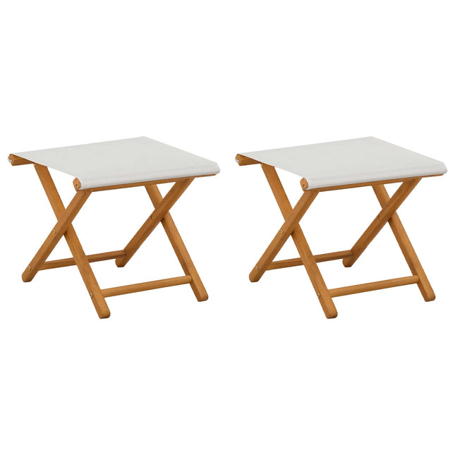 Havestol 2 pcs Massiv Eucalyptus Træ Cremefarvet