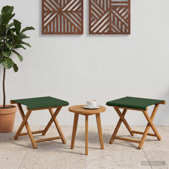Havestol 2 pcs Massiv Eucalyptus Træ Grøn