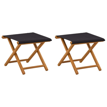 Havestol 2 pcs Massiv Eucalyptus Træ Sort