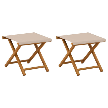 Havestol 2 pcs Massiv Eucalyptus Træ Beige