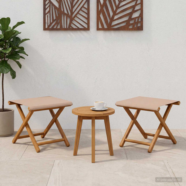 Havestol 2 stk. Massiv Eucalyptus Træ Gråbrun