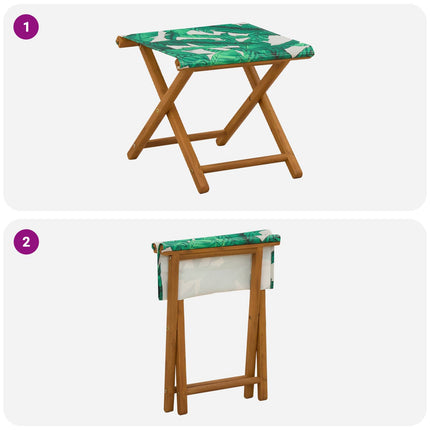 Havestol 2 pcs Massiv Eucalyptus Træ Bladmønster