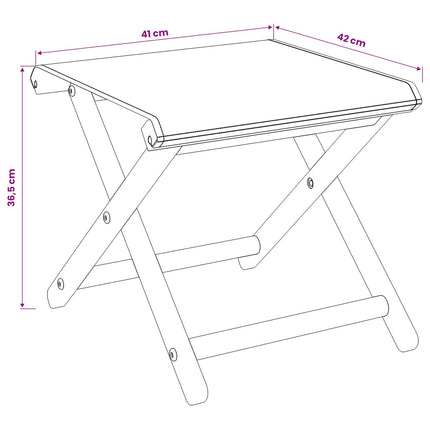 Havestol 2 pcs Massiv Eucalyptus Træ Bladmønster