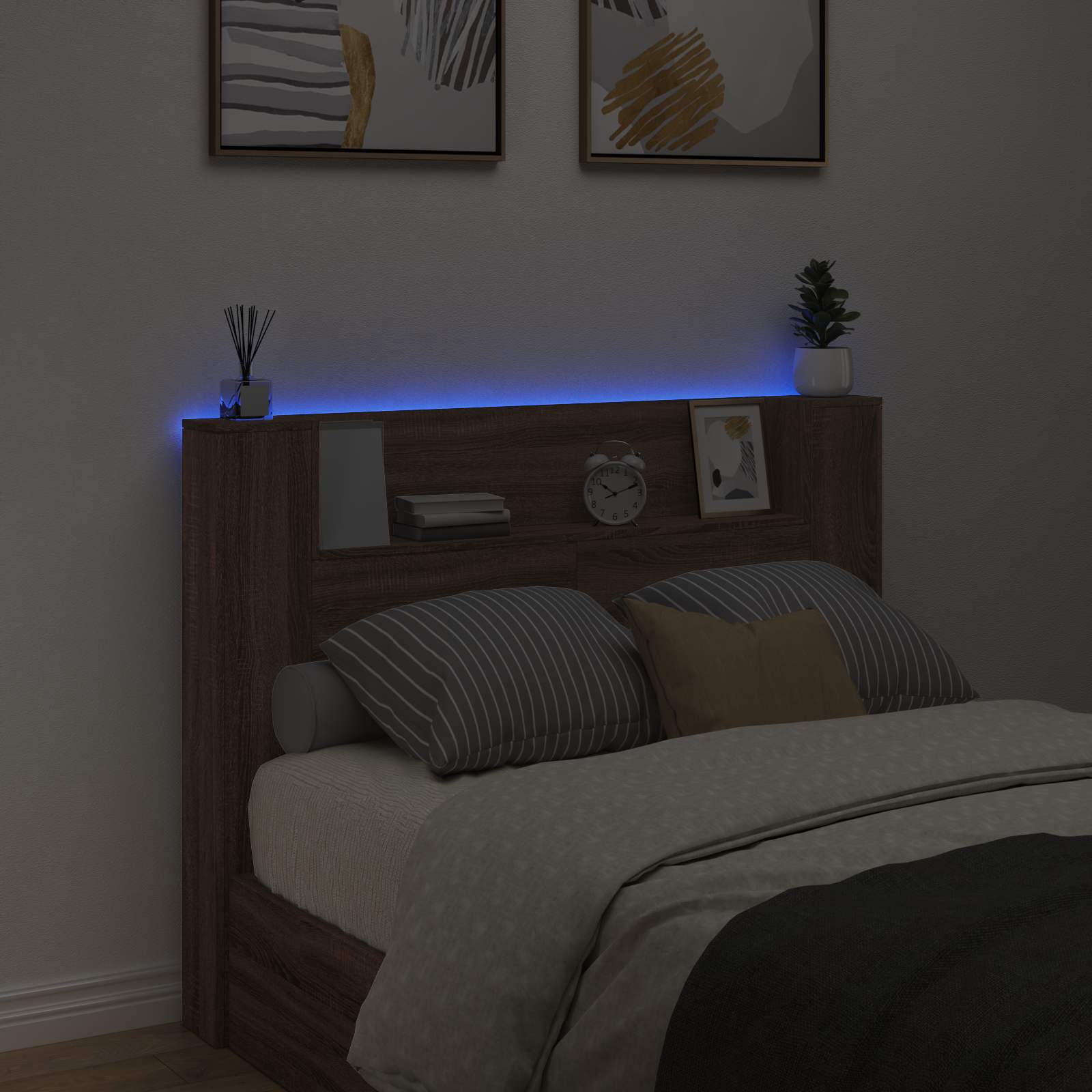 Hovedgærde Brun eg 140 x 16,5 x 103,5 cm Konstrueret træ