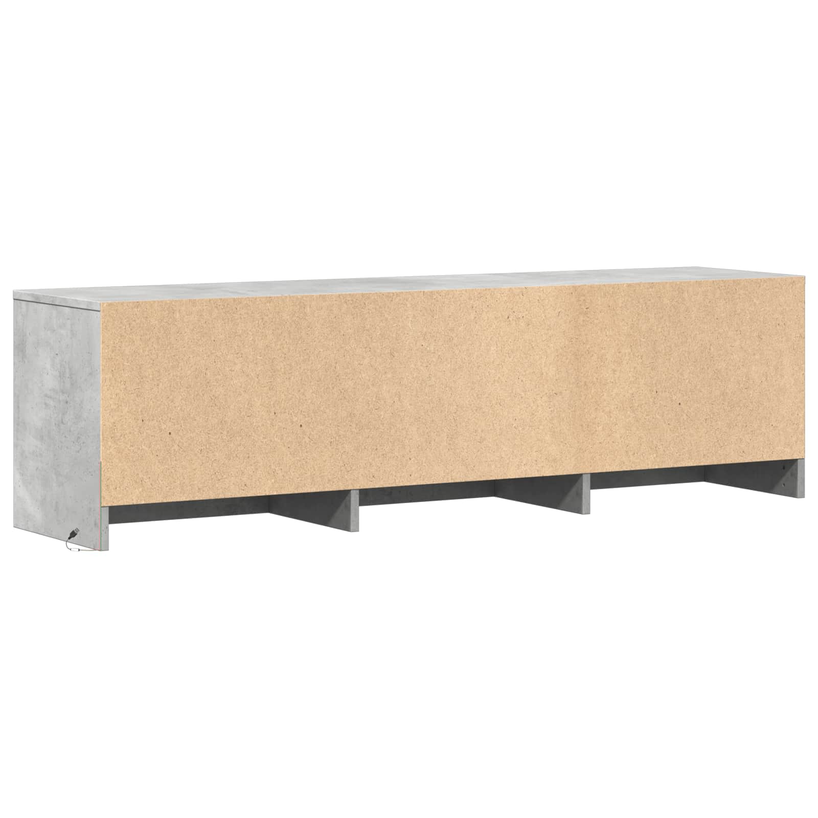 TV-bord med LED BetonGrå 140 x 34 x 40 cm Konstrueret træ