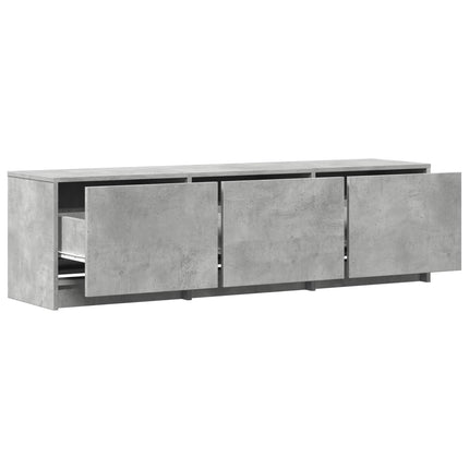 TV-bord med LED 140x34x40 cm BetonGrå Konstrueret træ
