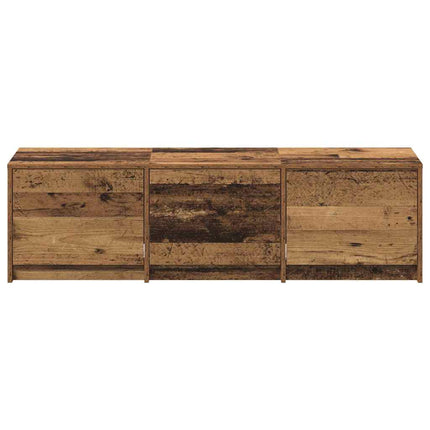 TV-bord med LED Gammelt træ 140 x 34 x 40 cm Konstrueret træ