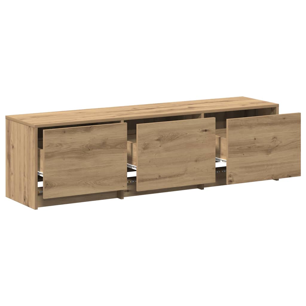 TV-bord med LED Artisan eg 140 x 34 x 40 cm Konstrueret træ