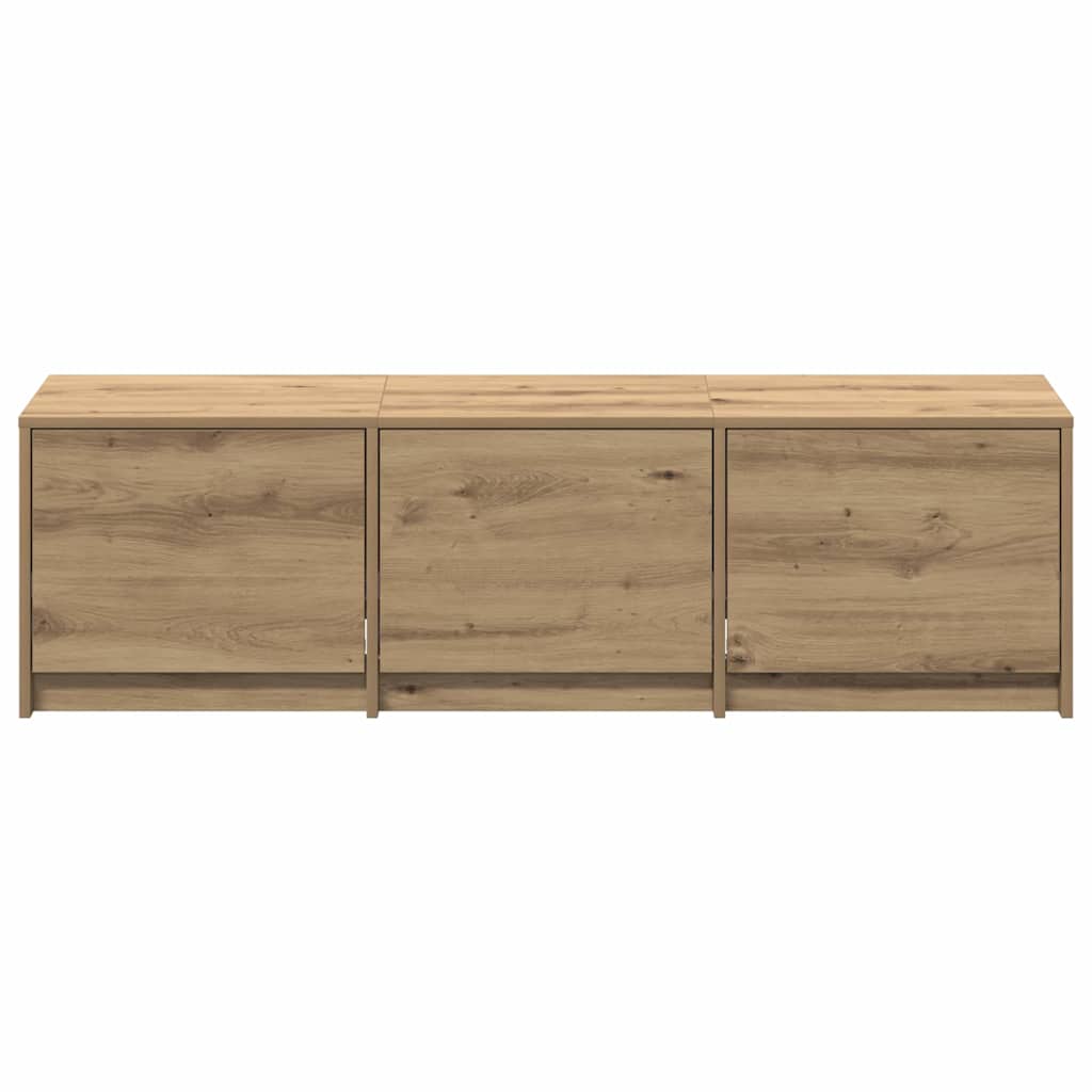 TV-bord med LED Artisan eg 140 x 34 x 40 cm Konstrueret træ