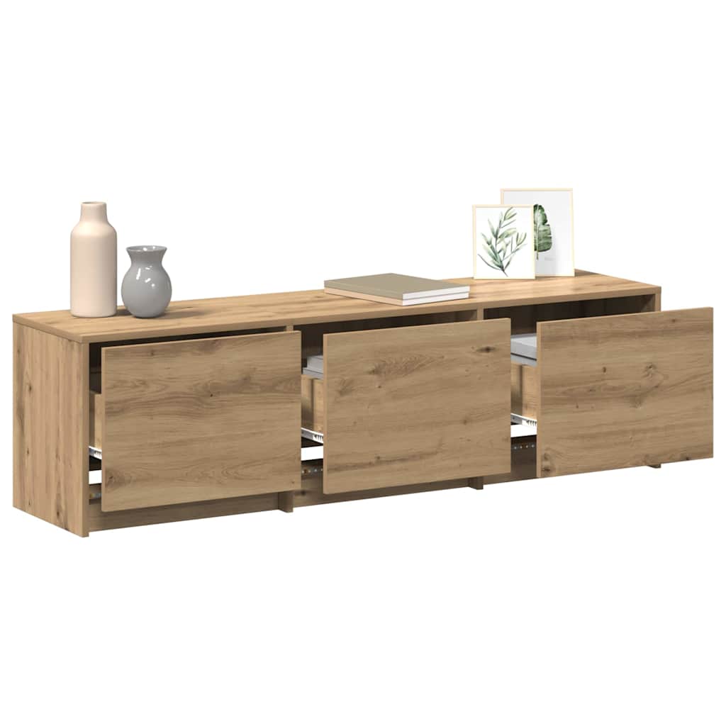 TV-bord med LED Artisan eg 140 x 34 x 40 cm Konstrueret træ