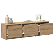 TV-bord med LED Artisan eg 140 x 34 x 40 cm Konstrueret træ