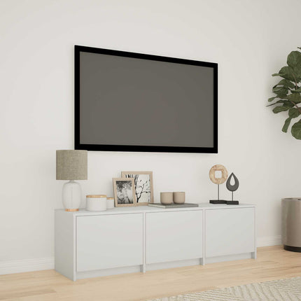 TV-bord med LED 140 x 34 x 40 cm Hvid Konstrueret træ