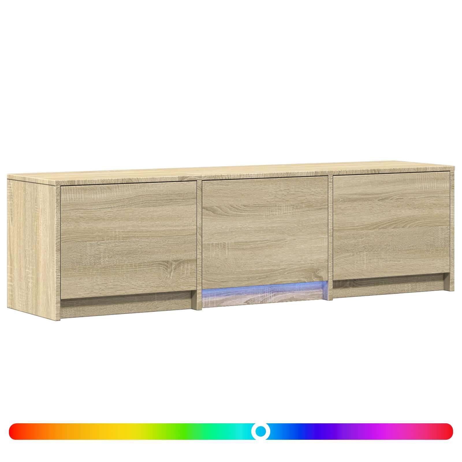TV-bord med LED Sonoma eg 140 x 34 x 40 cm Konstrueret træ