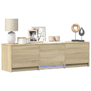 TV-bord med LED Sonoma eg 140 x 34 x 40 cm Konstrueret træ