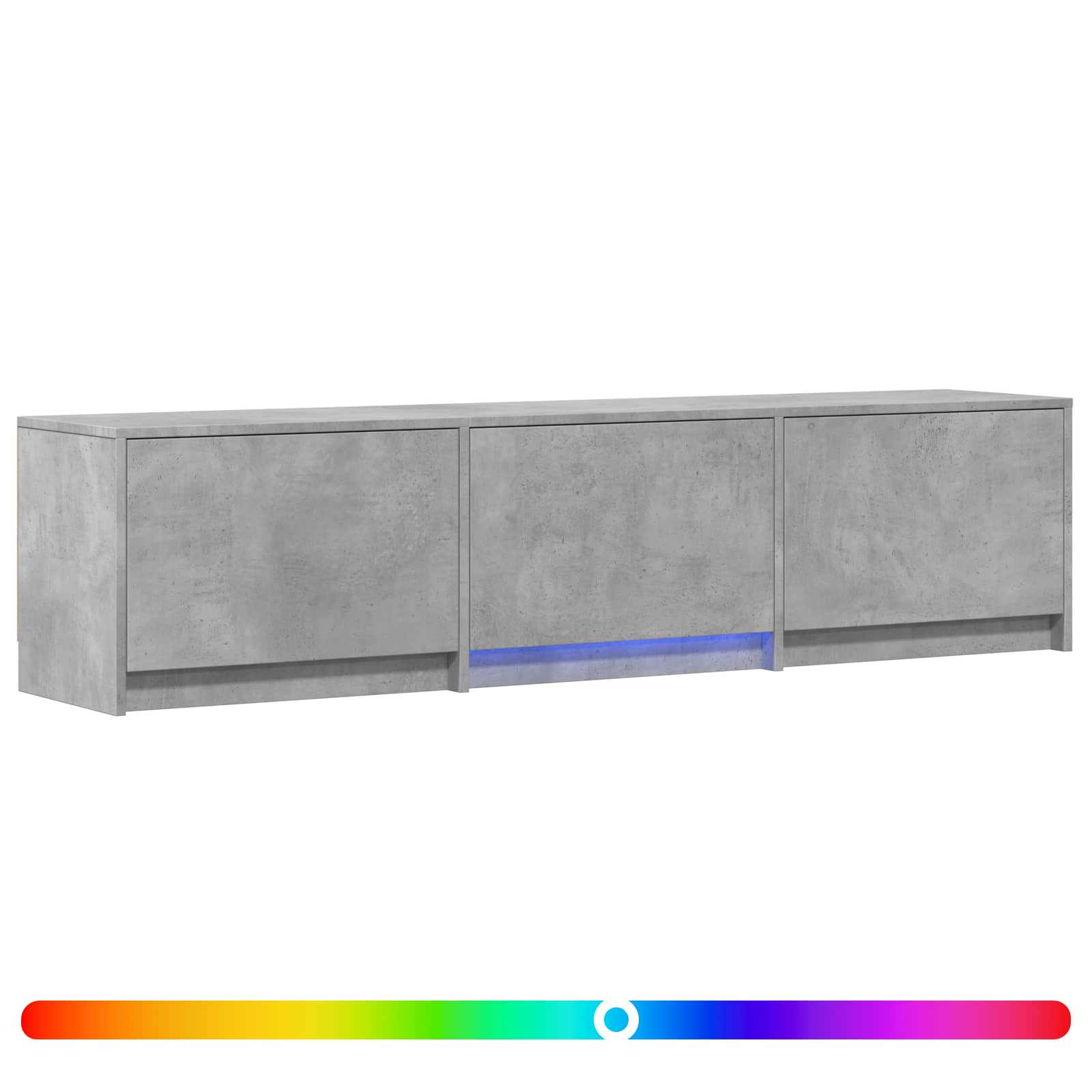 TV-bord med LED BetonGrå 165 x 34 x 40 cm Konstrueret træ
