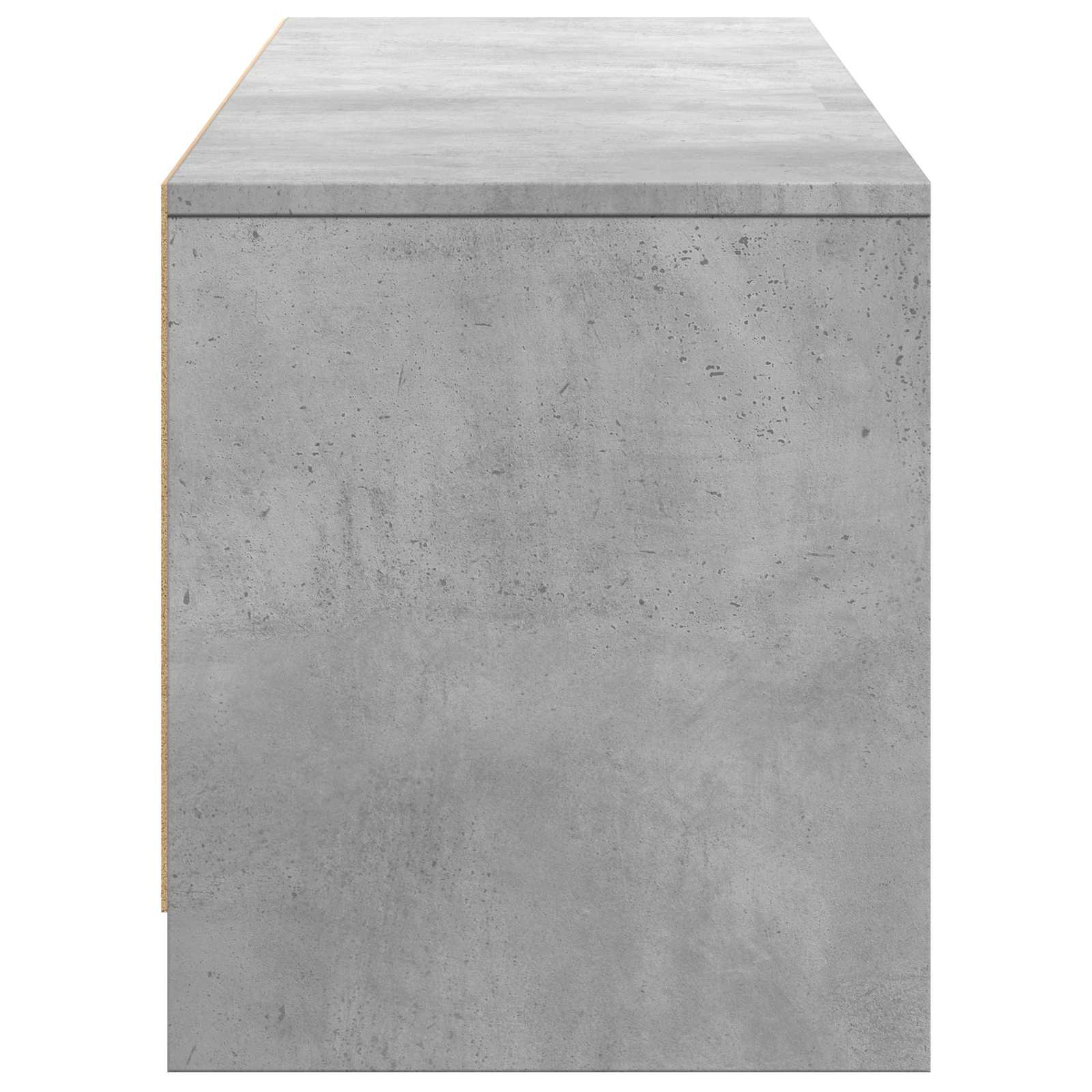 TV-bord med LED BetonGrå 165 x 34 x 40 cm Konstrueret træ