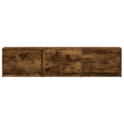 TV-bord med LED 165 x 34 x 40 cm Røget Eg Konstrueret træ