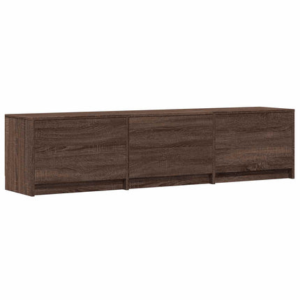 TV-bord med LED 165 x 34 x 40 cm Brun eg Konstrueret træ