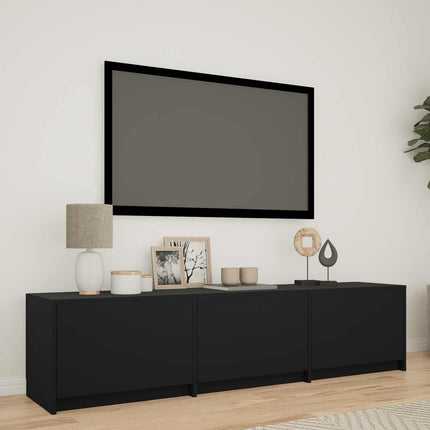 TV-bord med LED 165 x 34 x 40 cm Sort Konstrueret træ