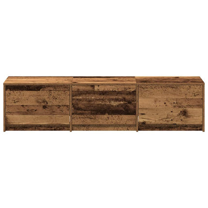 TV-bord med LED Gammelt træ 165 x 34 x 40 cm Konstrueret træ