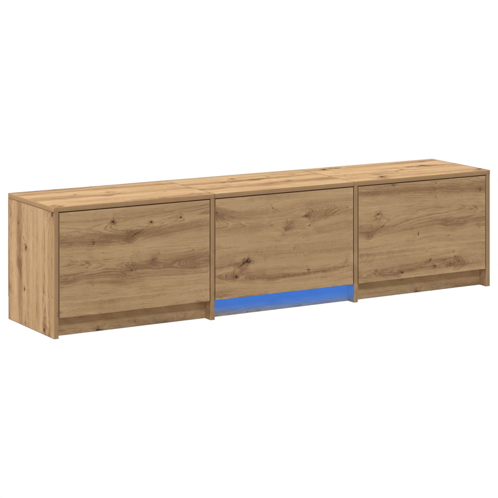 TV-bord med LED Artisan eg 165 x 34 x 40 cm Konstrueret træ