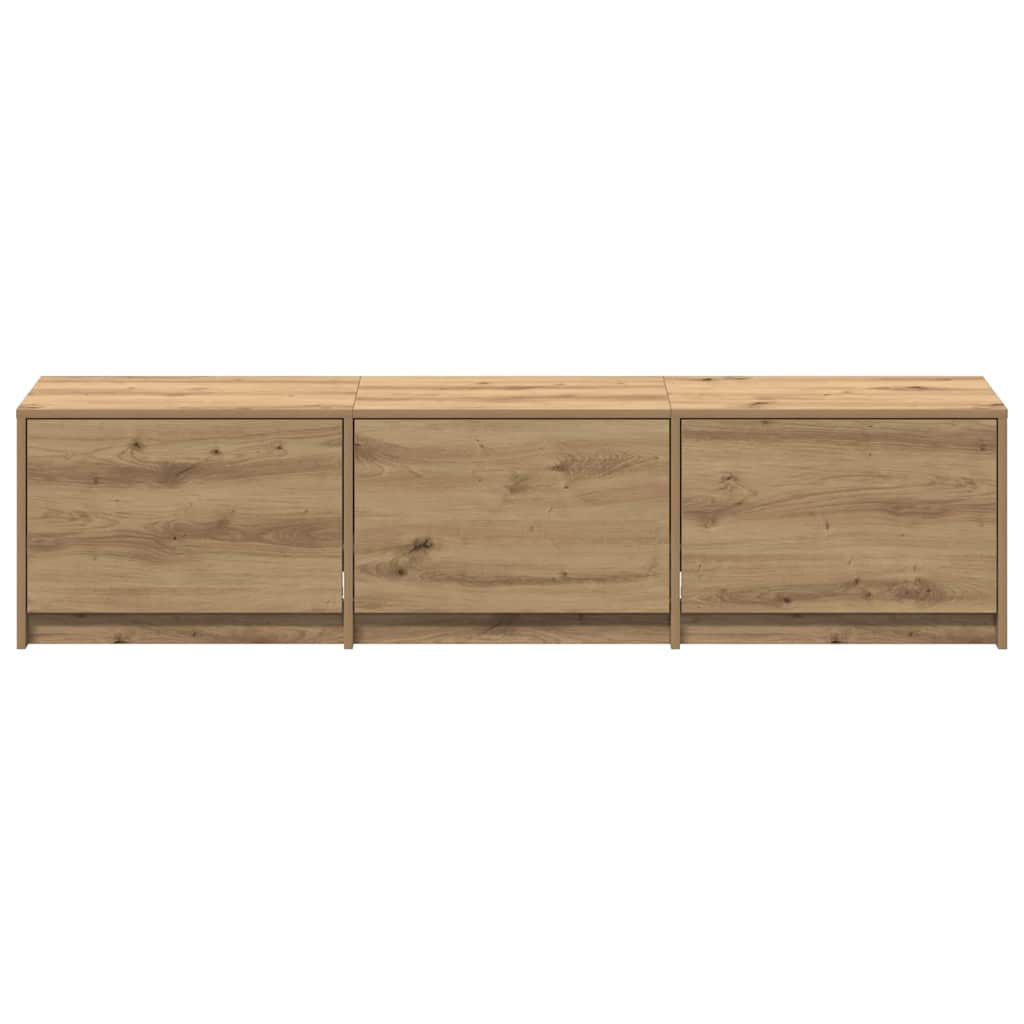 TV-bord med LED Artisan eg 165 x 34 x 40 cm Konstrueret træ