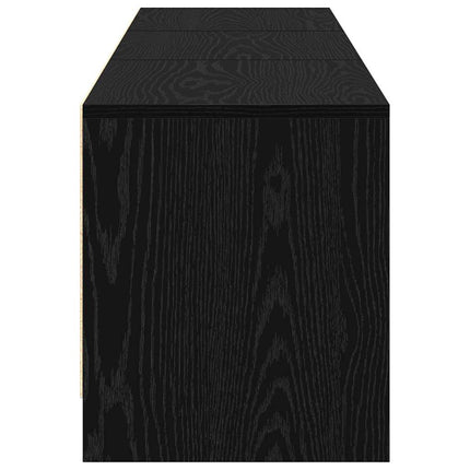 TV-bord med LED Sort Eg 165 x 34 x 40 cm Konstrueret træ
