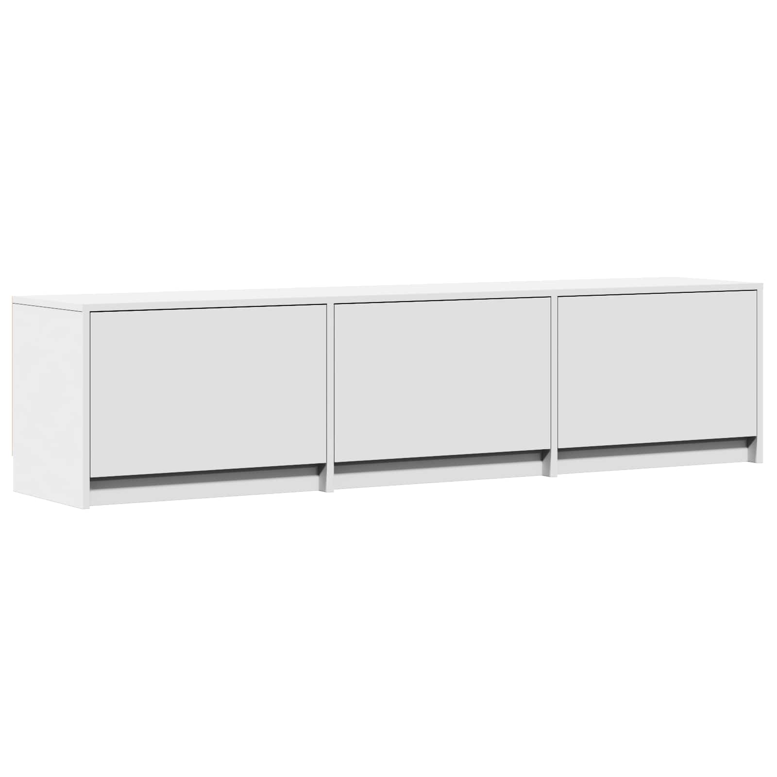 TV-bord med LED med LED Hvid 165 x 34 x 40 cm Konstrueret træ